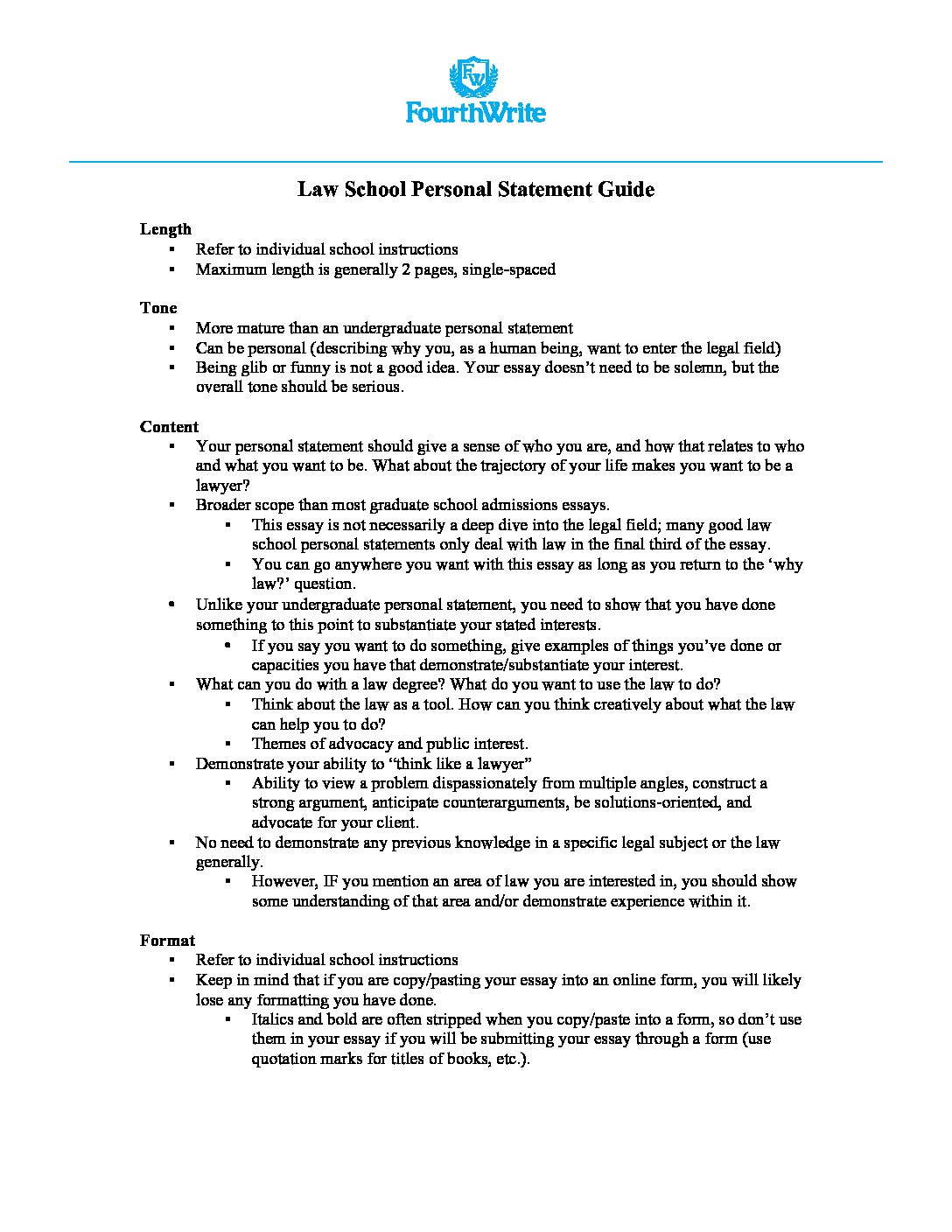 how long should a personal statement be law school